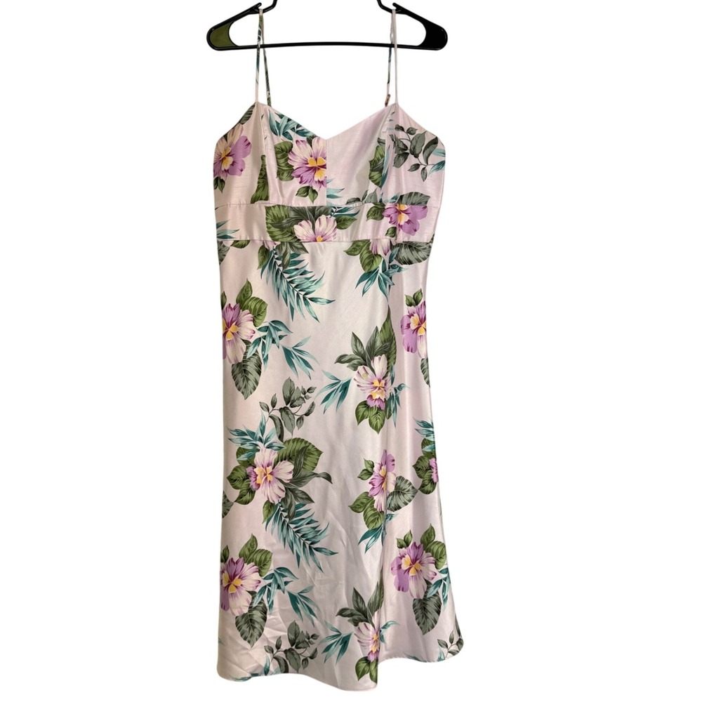 Julian Taylor Dress Women's‎ Size 14 Floral Print Midi Pink Purple Vacation